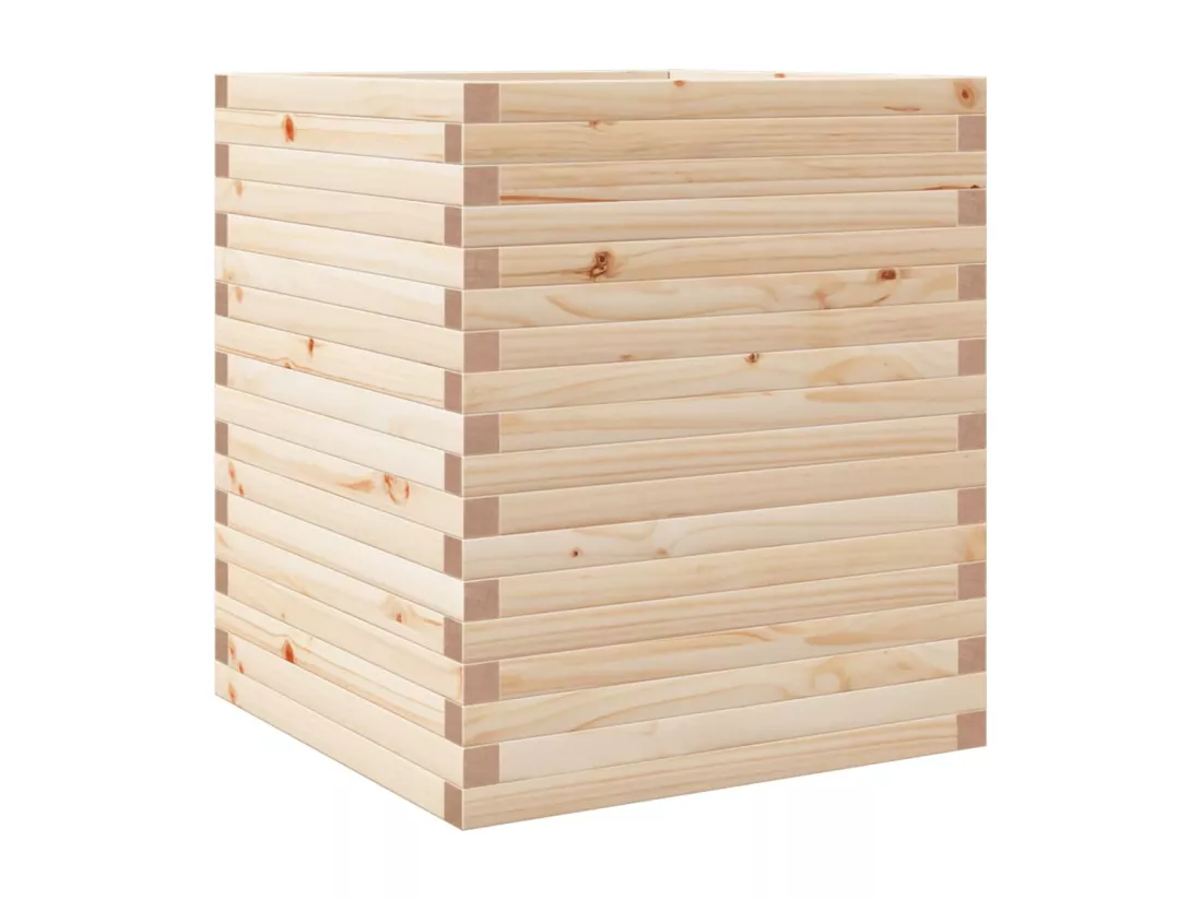 Jardinière bac lit surélevé bois marron 60 x 60 x 68.5 cm 02_0037726