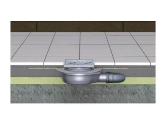 Kessel - Siphon de sol Ultra plat 54 avec grille et membrane d'étanchéité