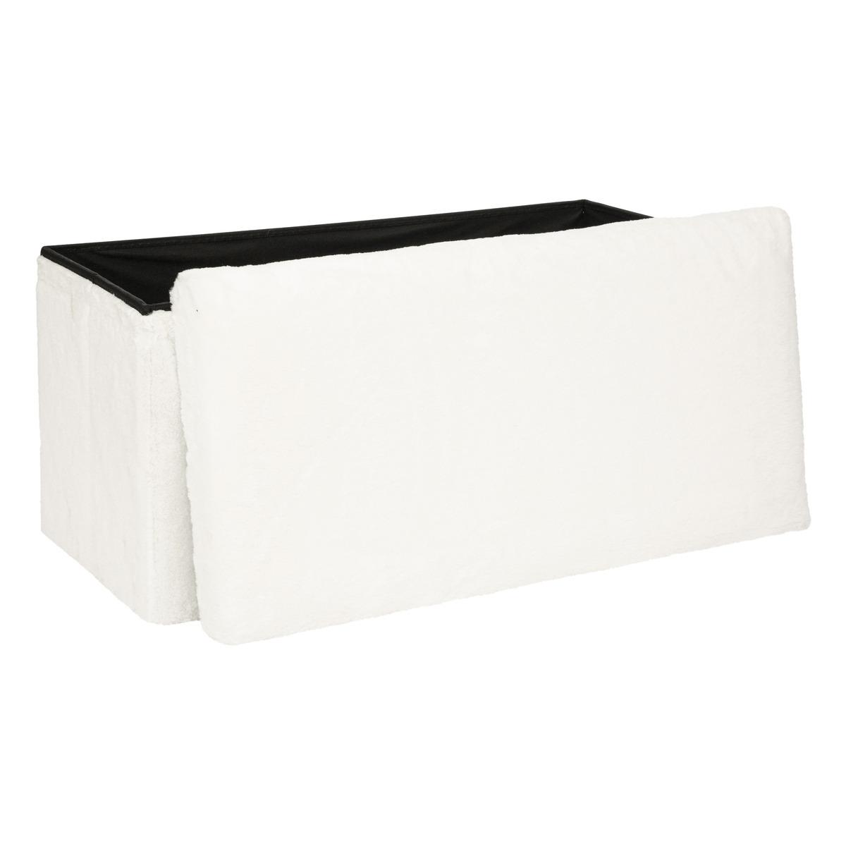 POUF PLIABLE DOUBLE FOURRURE EZZIO BLANC