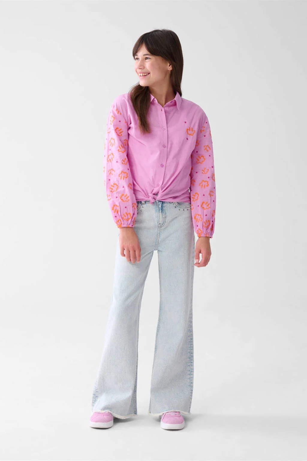 Shoeby wide leg jeans bleached blauw