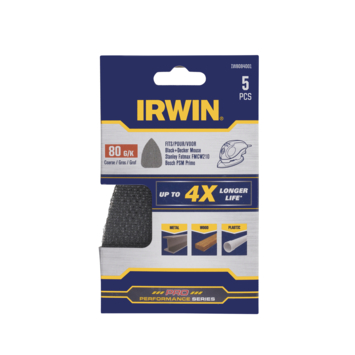 Irwin schuurgaas voor Bosch Primo en B+D Mouse zelfklevend K80, 5 stuks