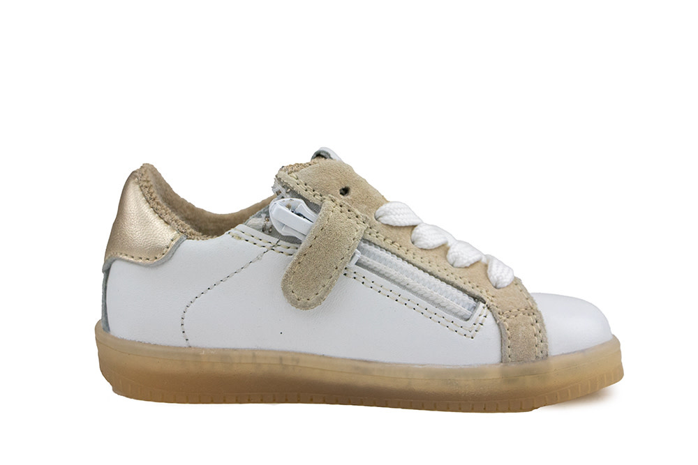 Pinocchio Sneaker Wit Beige Combi