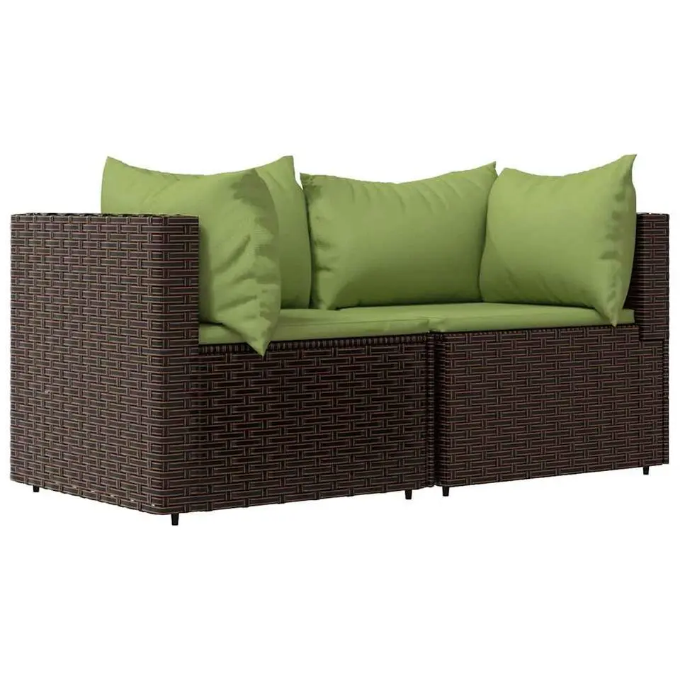 vidaXL - Hoekbank - Bruin - Poly rattan