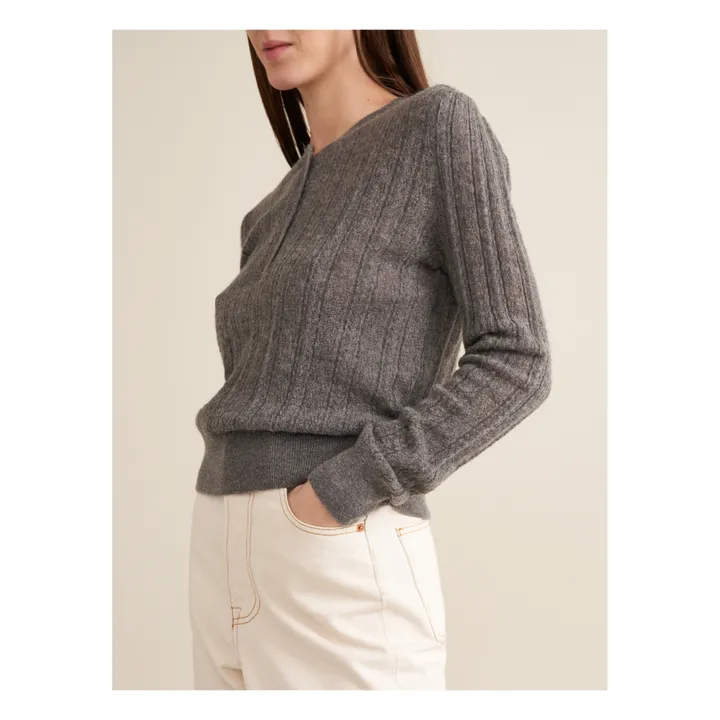 Bellerose Pull Rybba Laine Mérinos Extra Fine - Collection Femme | Gris
