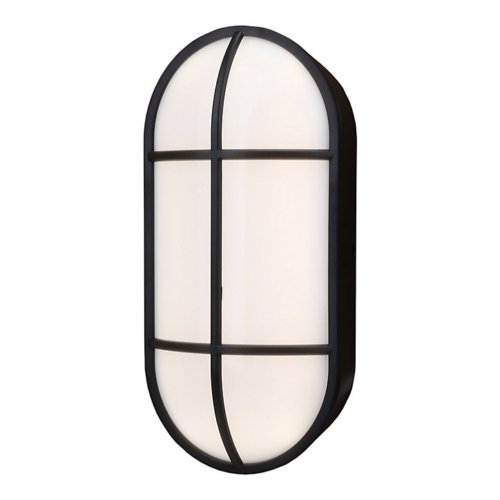 Hublot Bellot LED intégrée blanc neutre IP44 1000lm 16W L.20xl.5,5xH.20cm ovale noir Goodhome