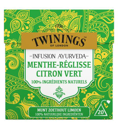 Twinings Ayurveda munt zoethout limoen (20 stuks)
