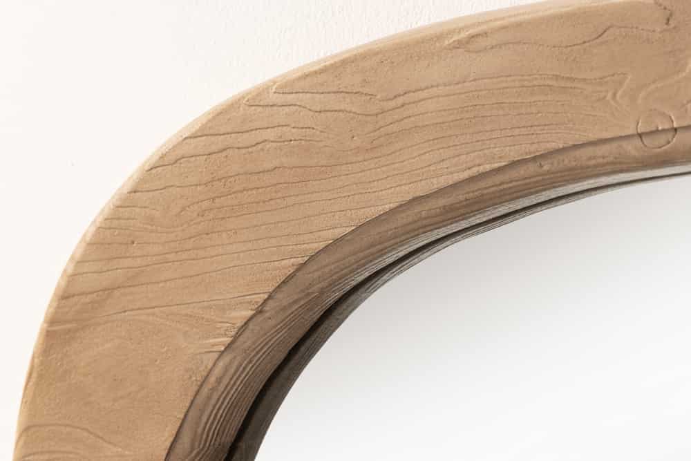 Design Spiegel ORGANIC 105cm natur beige Pinienholz abgerundeter Rahmen Wandspiegel
