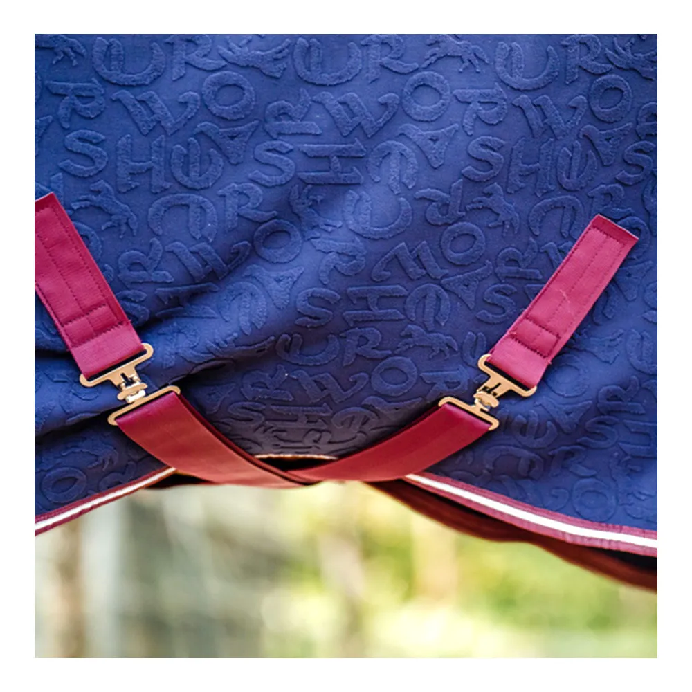 Horseware EMBOSSED COSY NECK 0G - Chemise polaire navy hw print/burgandy/white