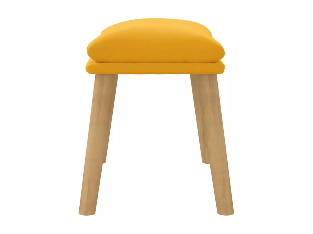 Repose-pied Jaune moutarde 45x29,5x35 cm Velours