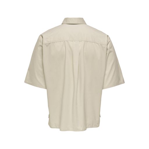 ONLY & Sons Tygo Half Zip Skjorte, Pumice Stone, L