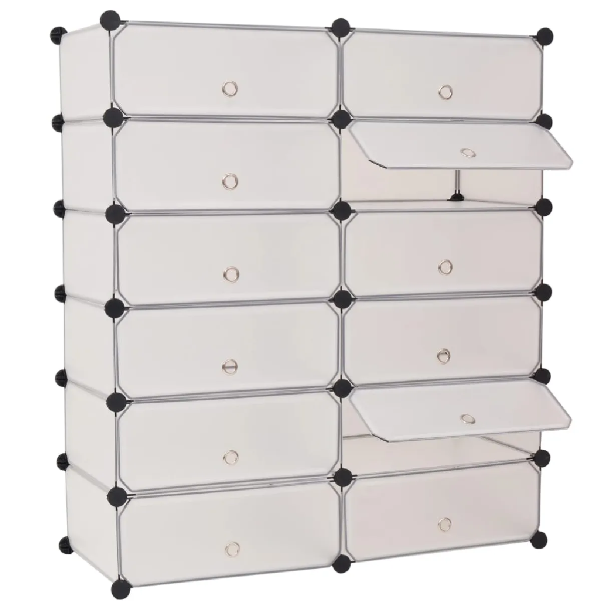 vidaXL Armoire à Chaussures - Blanc 92x37x105 cm