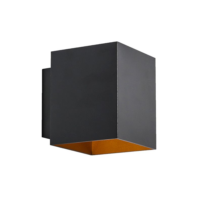 Design wandlamp zwart en goud vierkant - Sola