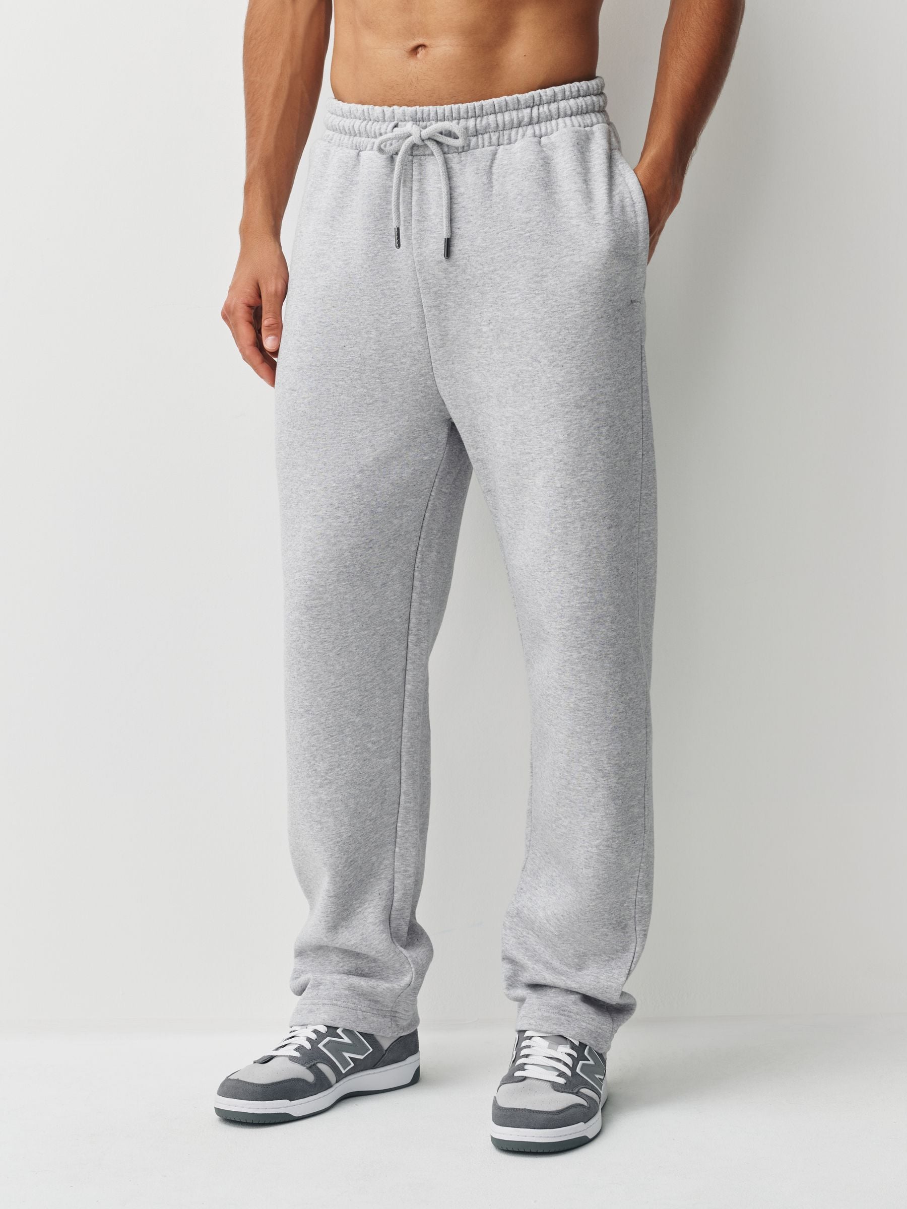 Grijs gemêleerd/marineblauw - Straight Fit Cotton Rich Jersey Joggers 2 Pack
