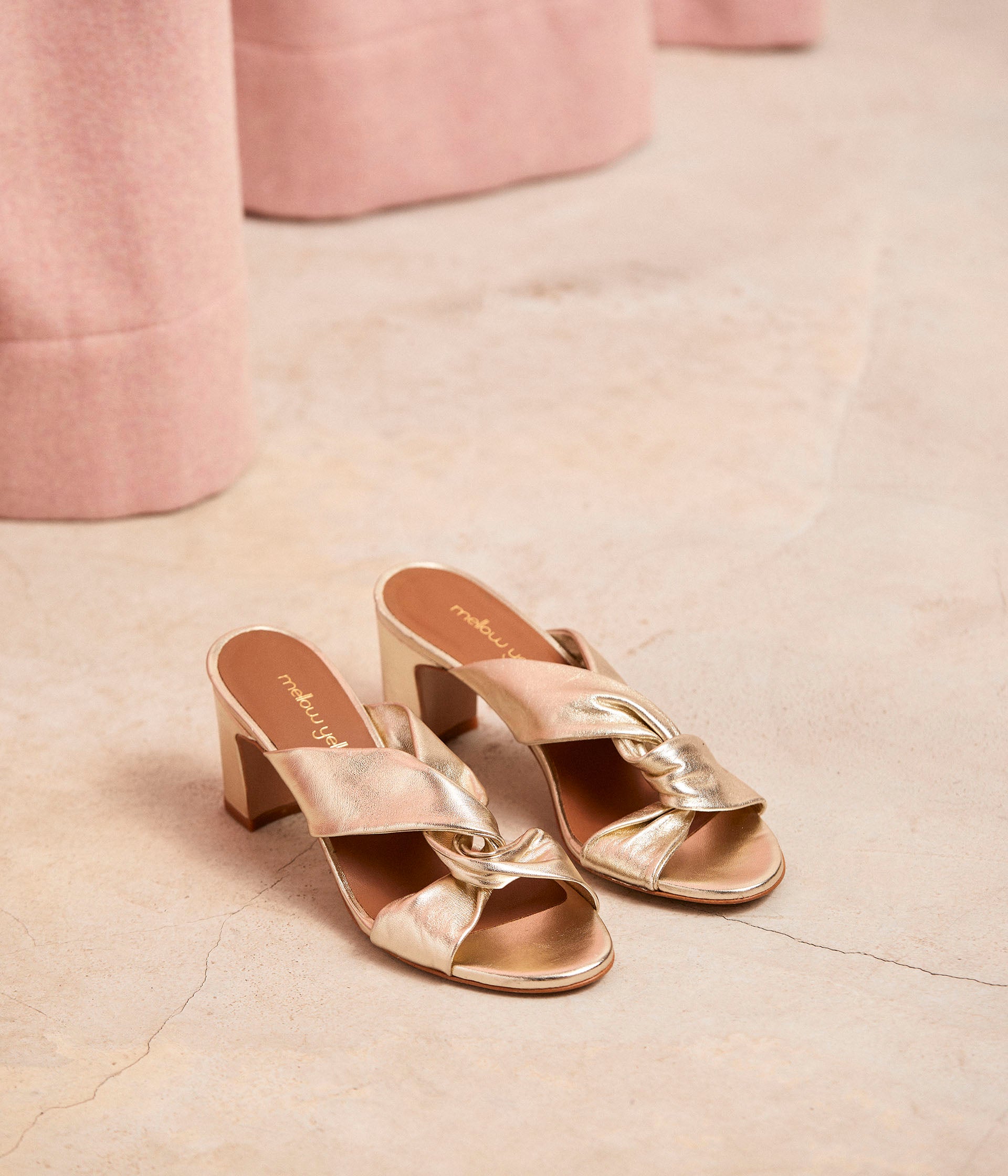 Mules dorées Malory