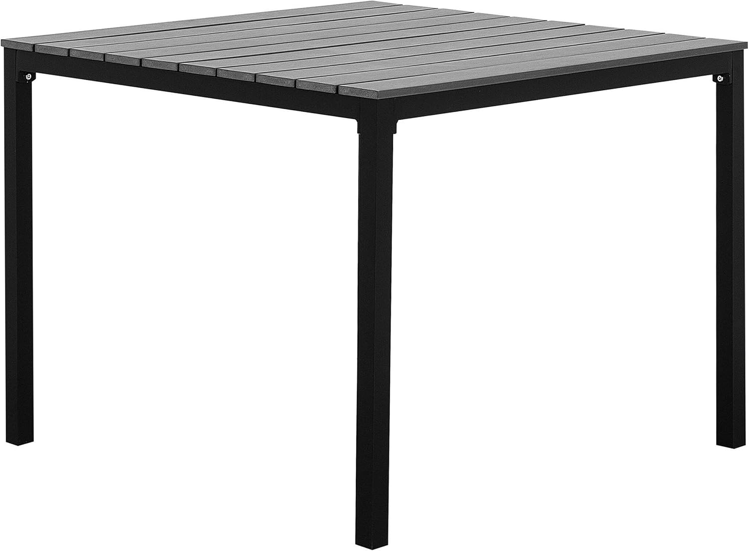 Beliani Gartentisch für 4 Personen 95 x 95 cm Aluminium schwarz Kunstholz grau Prato