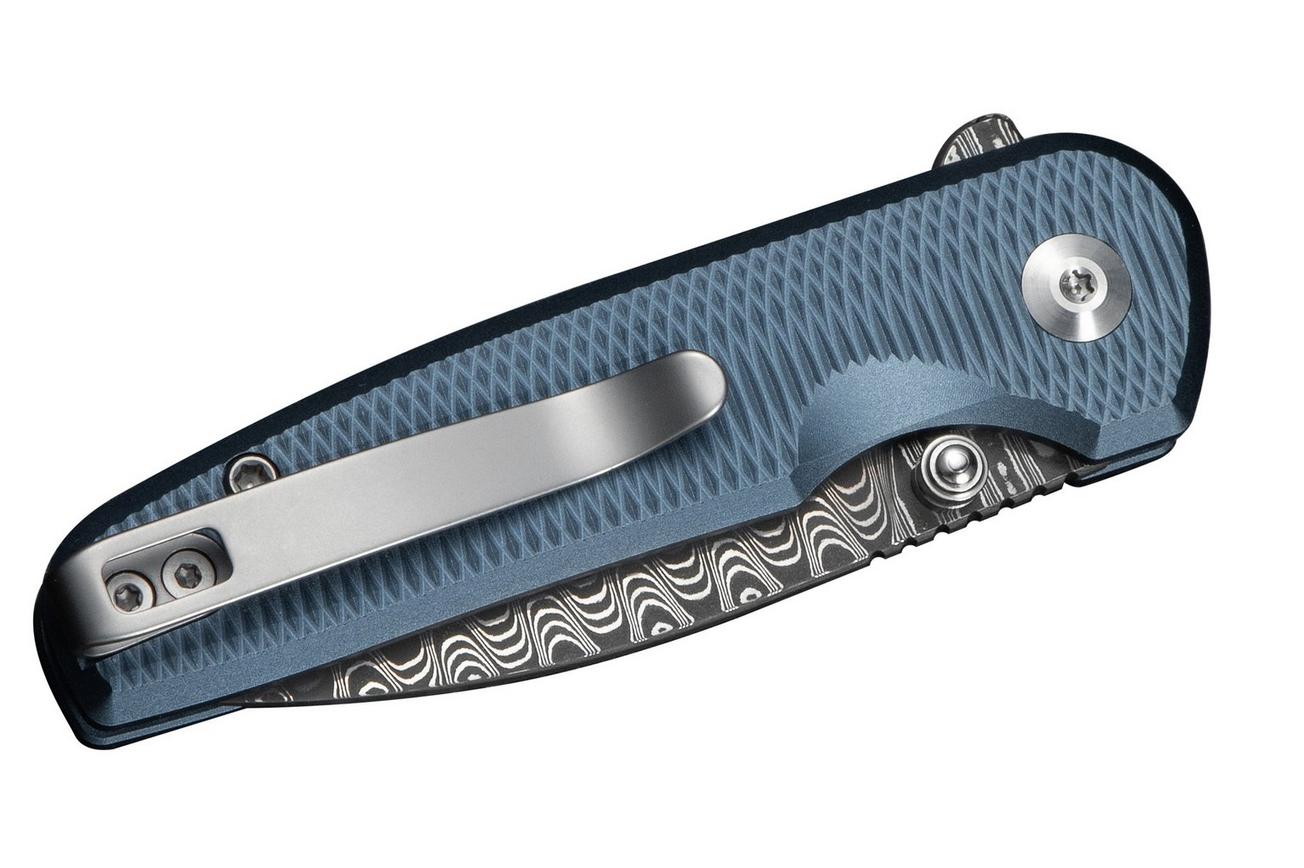 Civivi Mini Shakan C20052F-DS1, Damascus, Blue Aluminium, zakmes