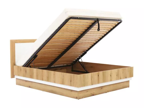 Chambre complète 160x200 Blanc/Bois clair - ABOKI n°2