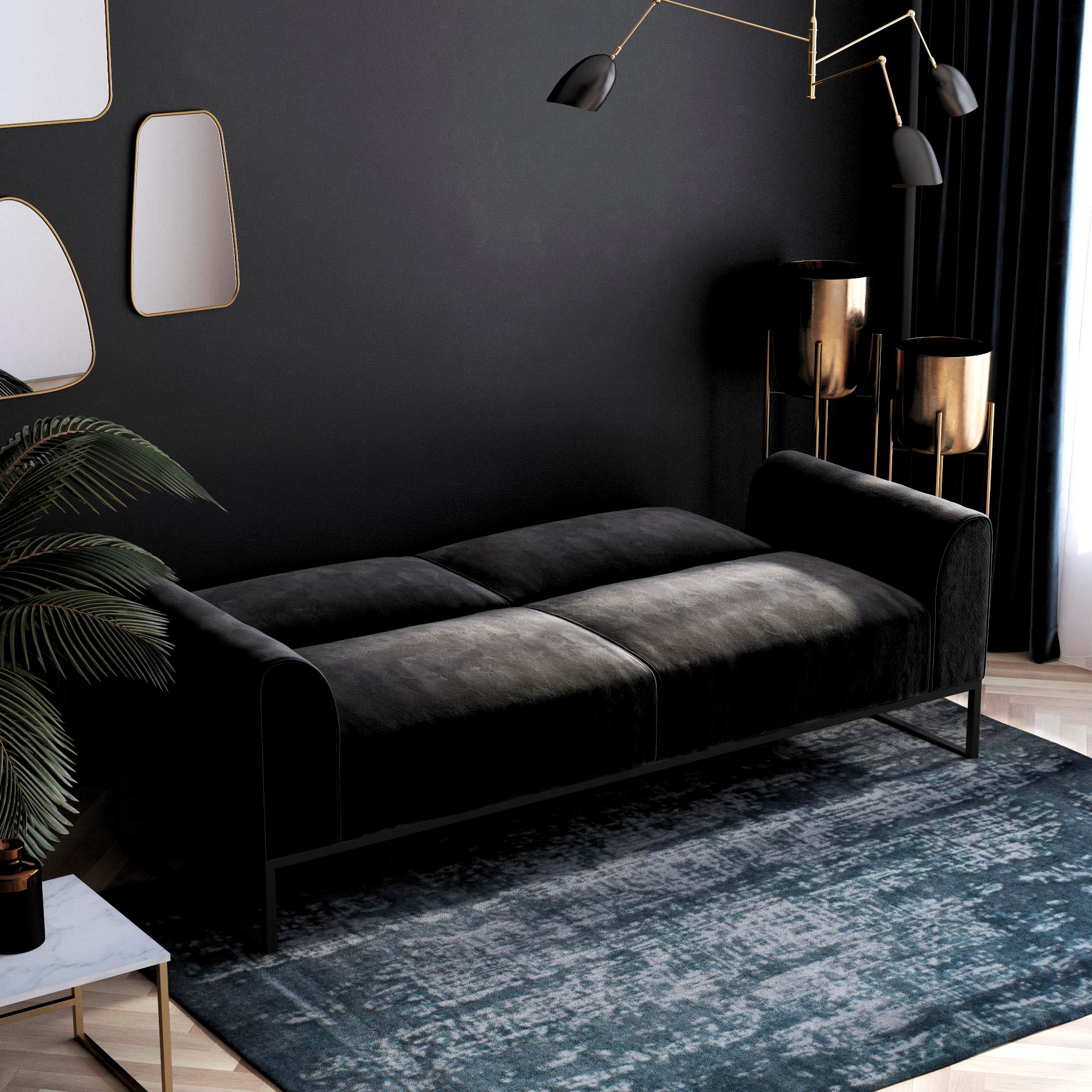 CosmoLiving by Cosmopolitan Schlafsofa »Adley« Veloursstoff, Schlaffunktion, Rückenlehne 2-teilig, Sitzhöhe 47,5 cm