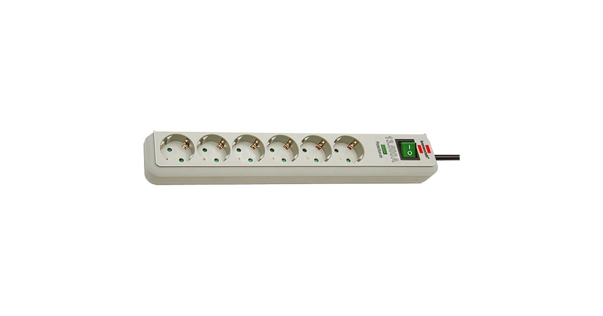BrennenstuhlEco-Line 13.500A stekkerdoos met overspanningsbeveiliging 6-voudig stekkerdoos  (Lichtgrijs, 1,5 meter)