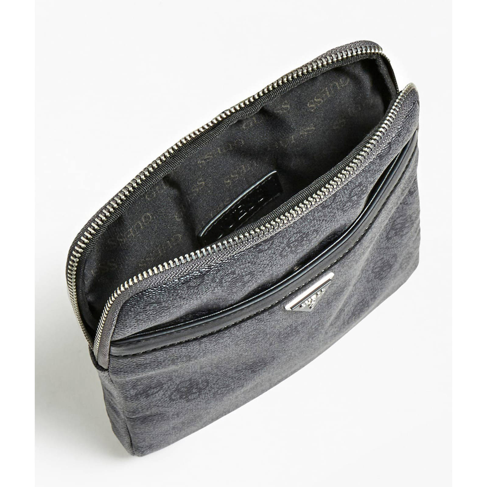 GUESS schoudertas Milano met logoprint antraciet
