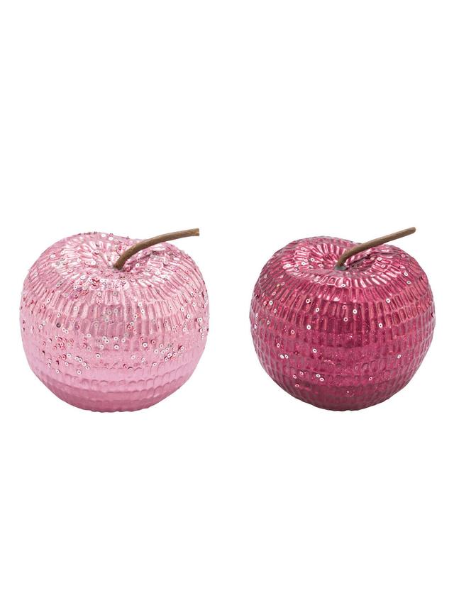 Glitzer Keramikapfel, 2er-Set 2 Farbe