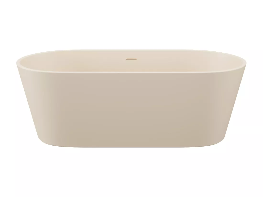 Baignoire îlot ovale - 255L - 159 x 74 x 56 cm - Beige mat - Acrylique - LUZECA