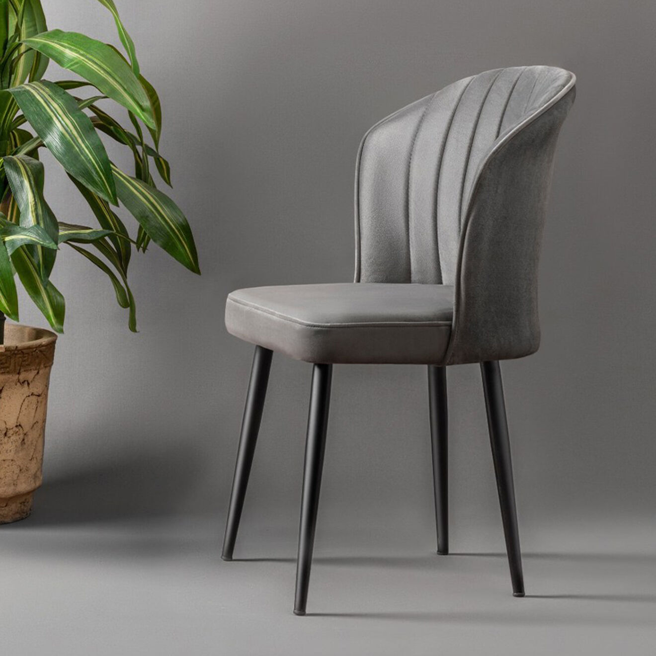 Homitis 4 Chaises Rubi gris/noir - 52x85x42 cm