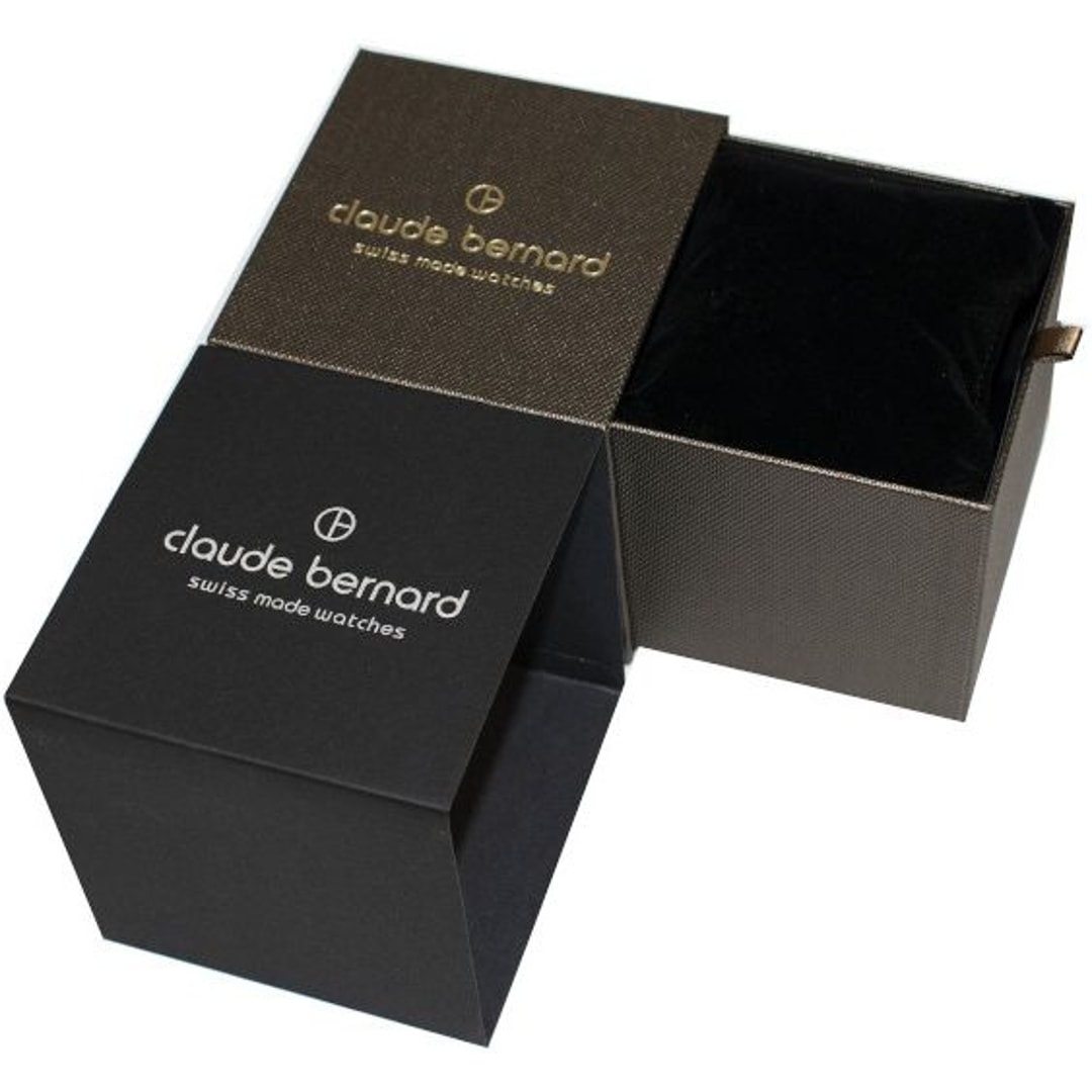 Claude Bernard Slim Line Automatic Moon Phase Weiss / Braun