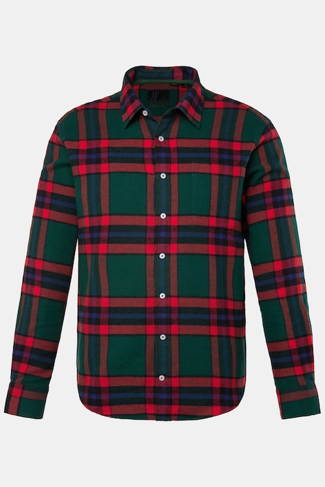 JP 1880 Karo-Flanellhemd, Langarm, Kentkragen, Modern Fit, bis 8 XL