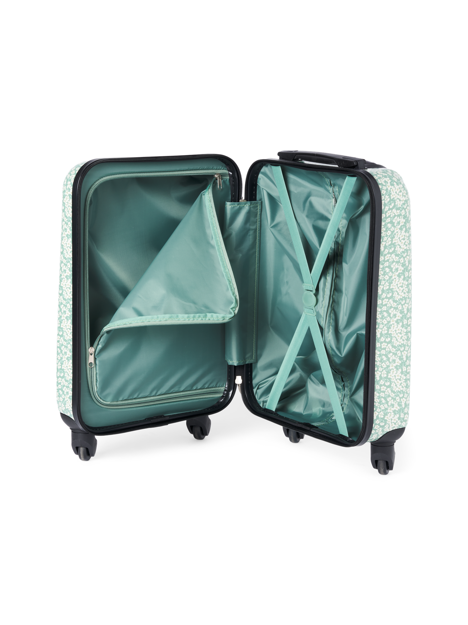 Kabinekuffert hardcase | 34 x 21 x 46 cm.  4 hjul.  | Moss Green
