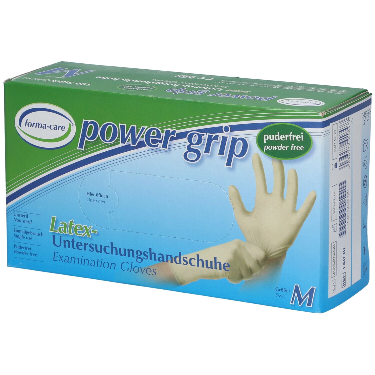 FORMA CARE Latex Powergrip Handschuhe Gr. M