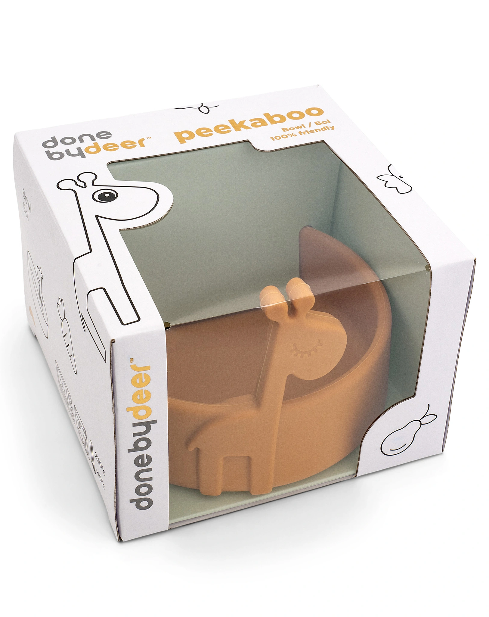 Silikon-Schüssel PEEKABOO - RAFFI in senfgelb