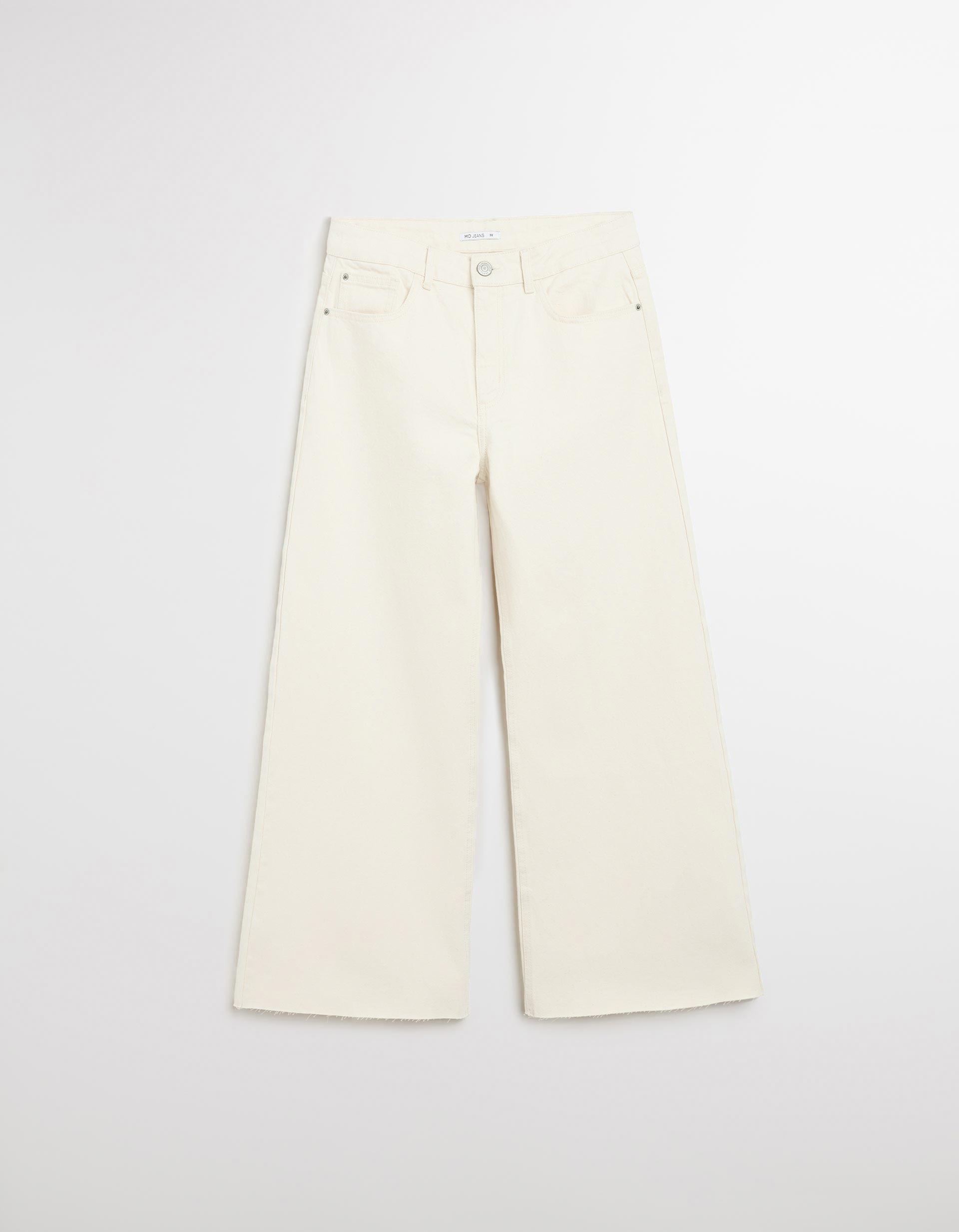 Calças Culotte, Mulher, Bege Claro