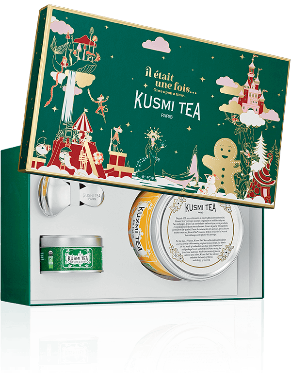 Coffret de Noël thés verts-Thés verts bio en vrac avec cuillère