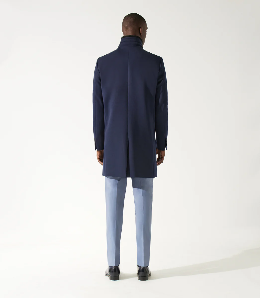 Manteau ville laine bleu marine INEON