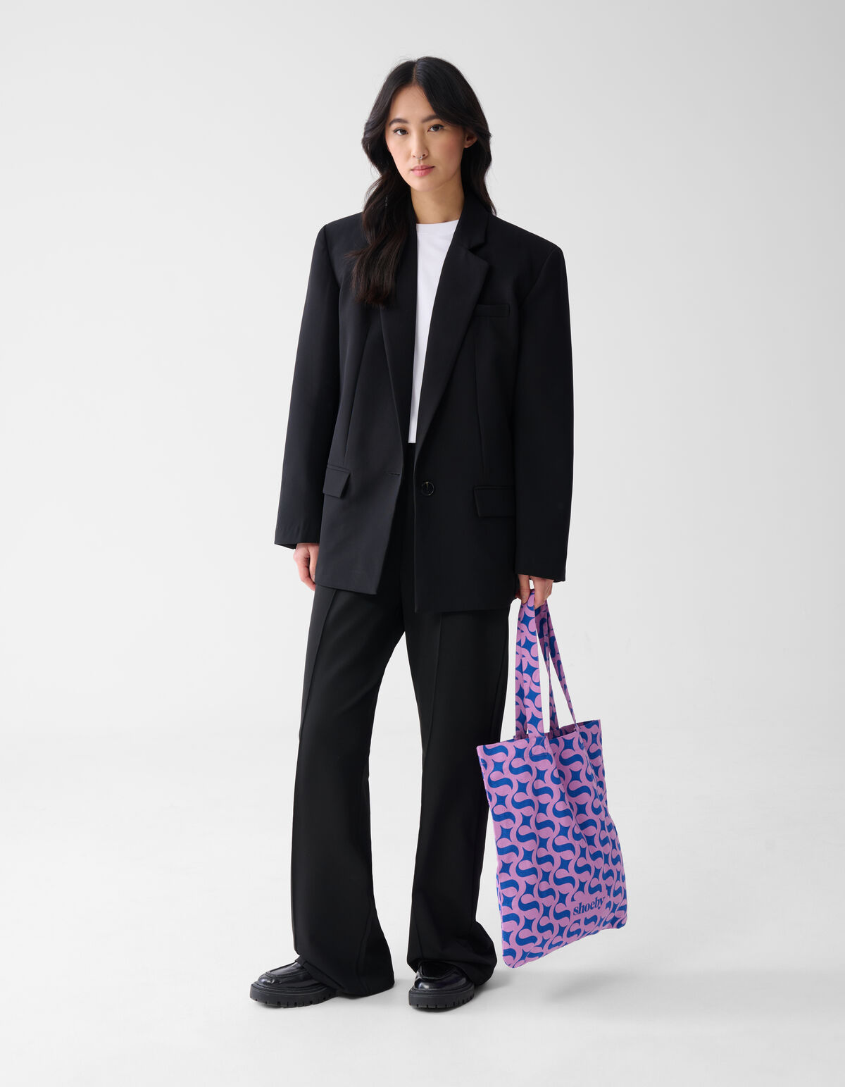 Shoeby Logo Shopper Blauw/Paars