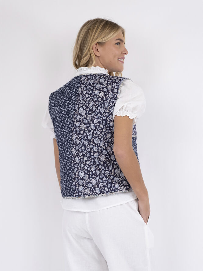 Neo Noir Karine Quilt Combination Vest Blue