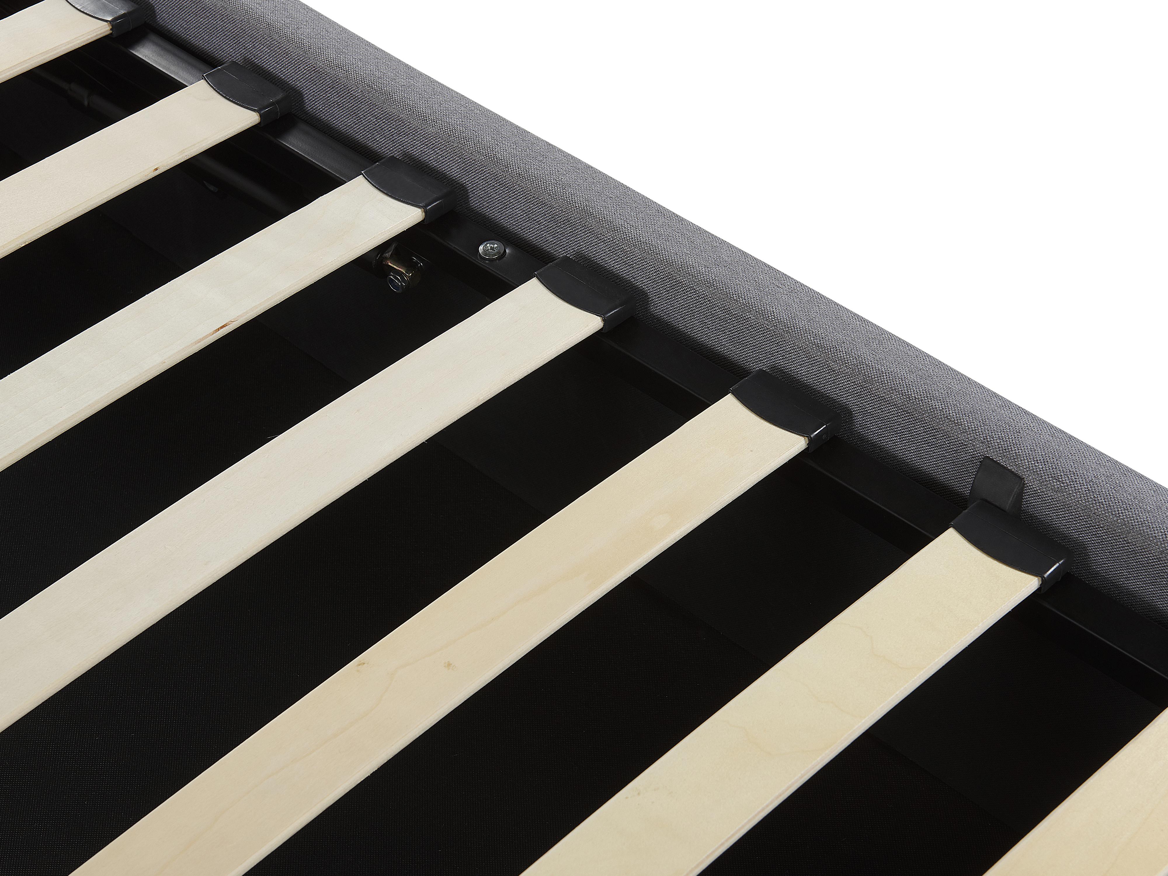Bed met opbergruimte Stof DREUX 180 x 200 cm Lichtgrijs