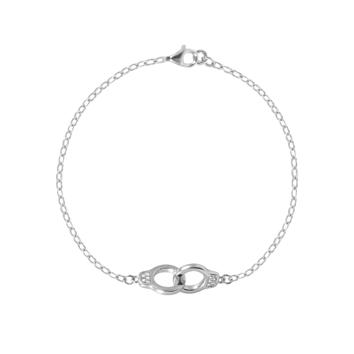 Bracelet en argent 925 rhodié avec oxydes de zirconium