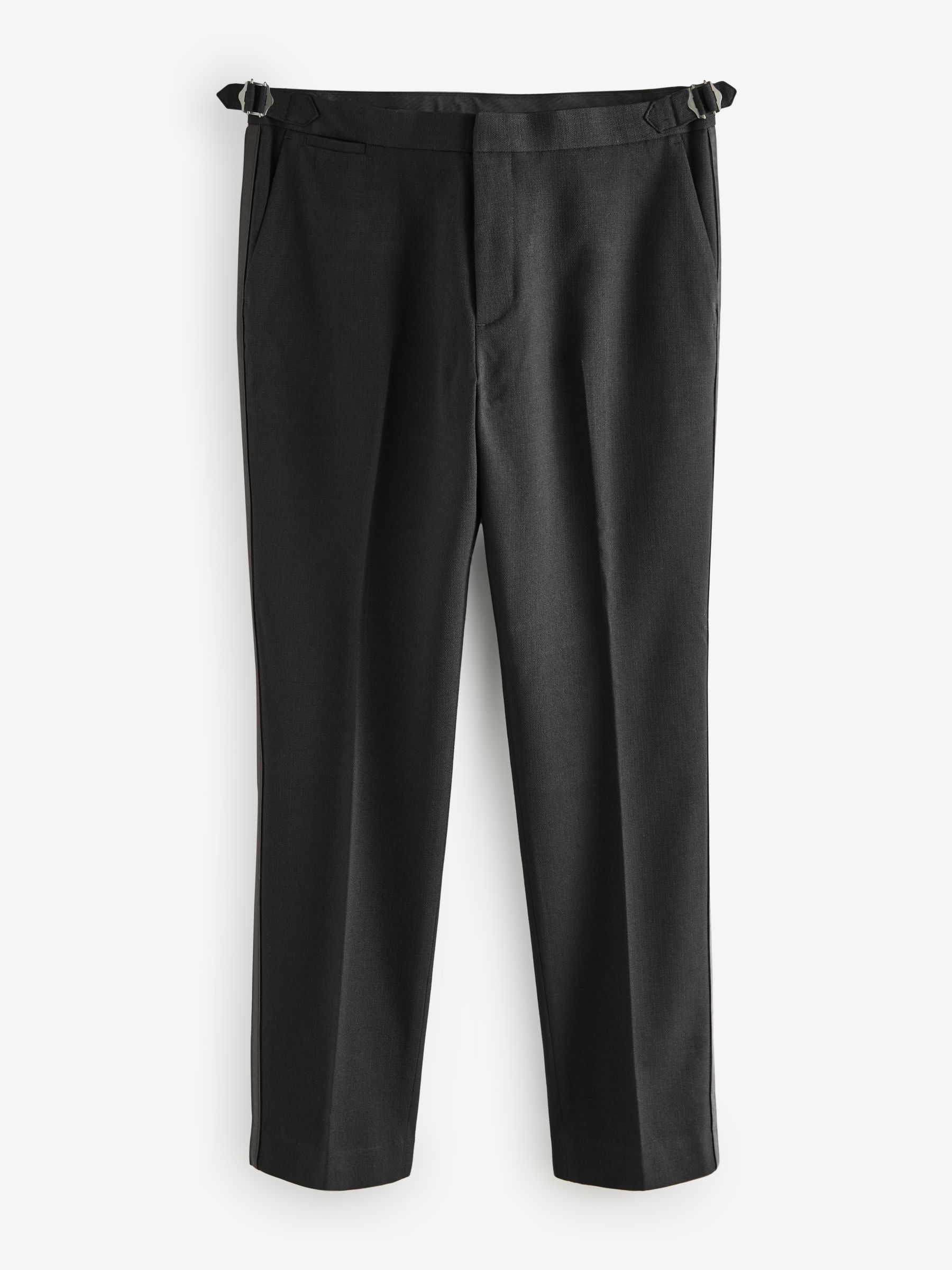 Zwart - Slim Fit - Adjustable Tuxedo Trousers With Wool