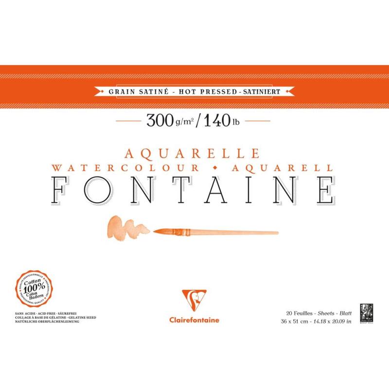 Fontaine bloc collé 4 côtés 20F 36x51cm 300g grain satiné