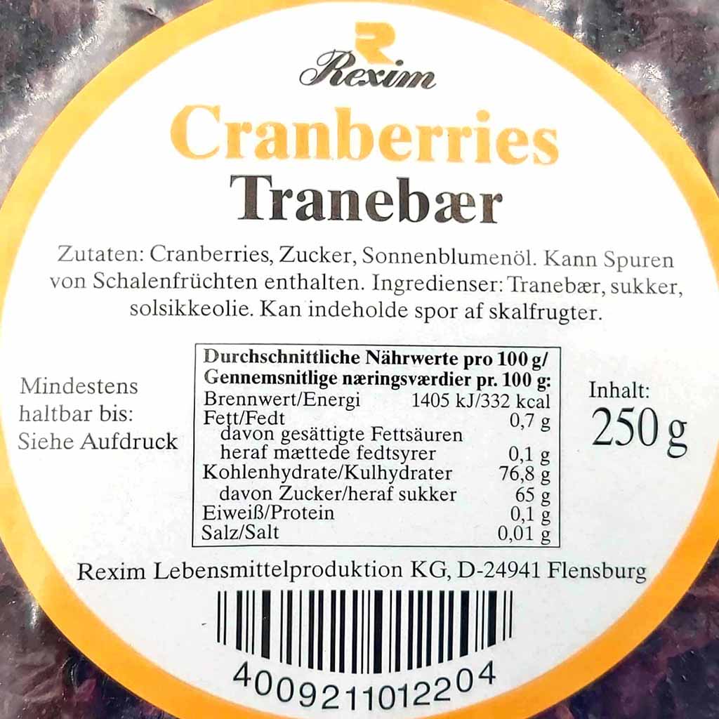 Rexim Cranberries 250g MHD:27.2.25