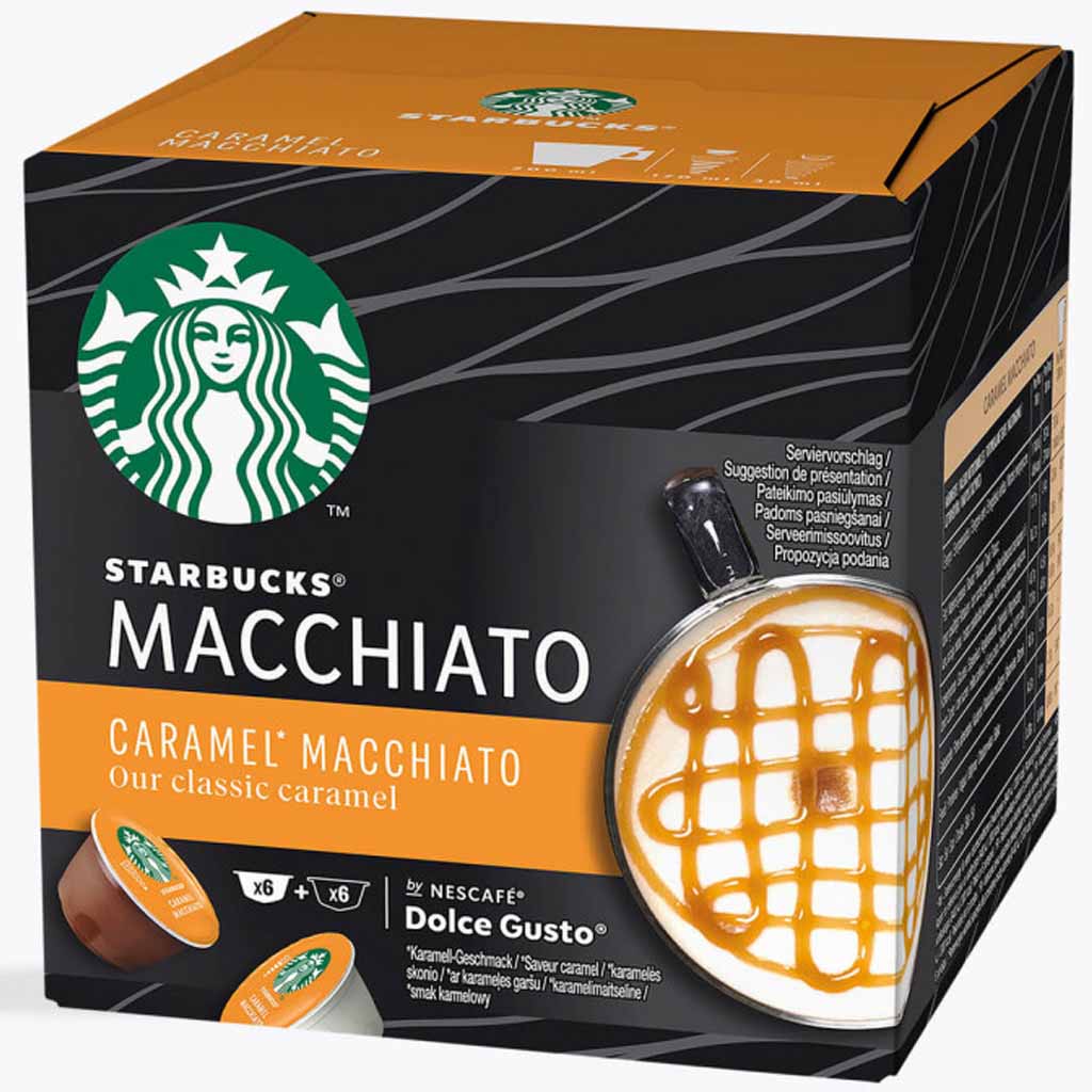 Starbucks Dolce Gusto Latte Macchiato Caramel 6 Tassen 128g MHD:30.6.25