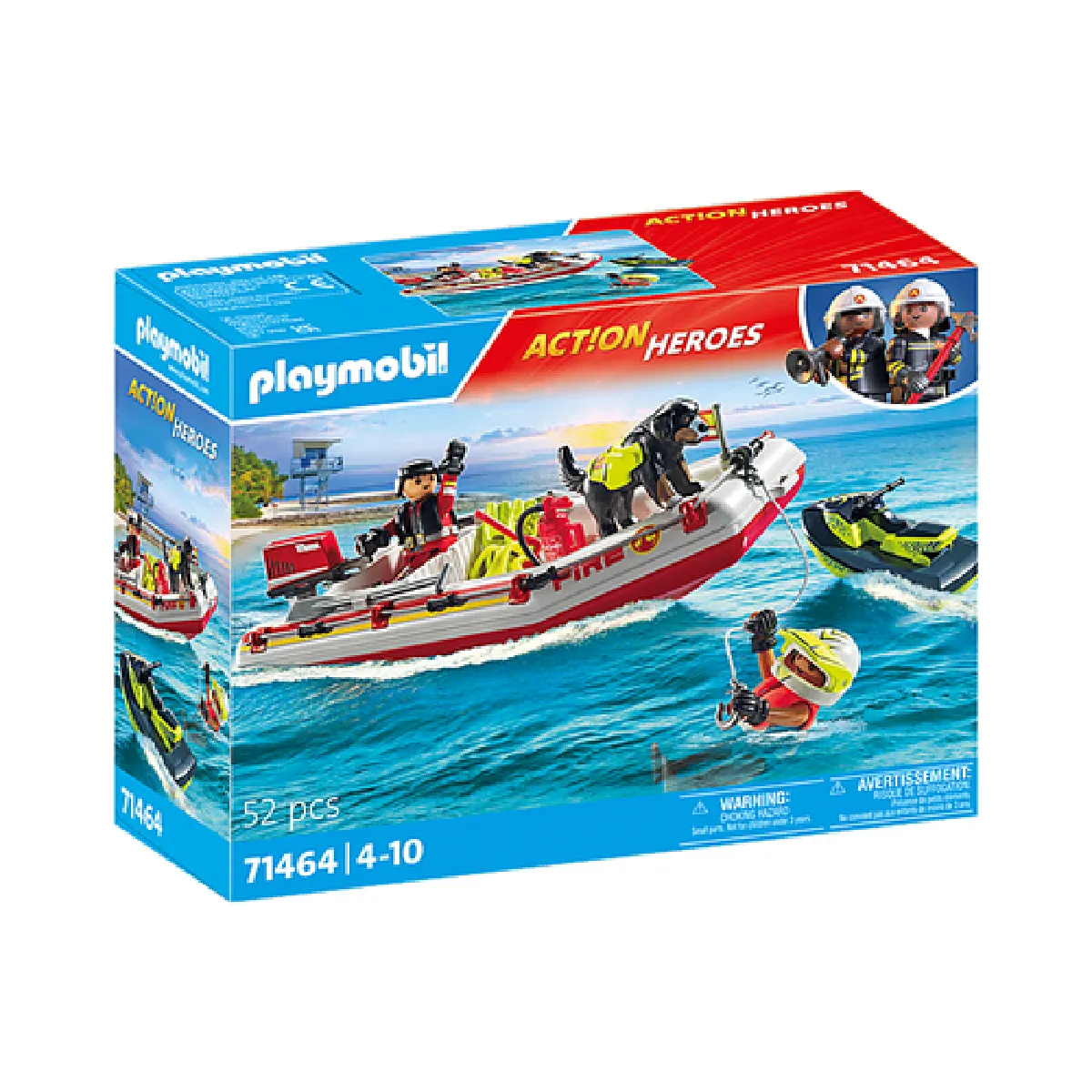 Playmobil® Playmobil 71464 Bateau de Pompier et Scooter