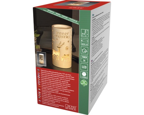 Konstsmide LED-lantaarn, op batterijen, figuren, H 19 cm, warm wit, inclusief timerfunctie