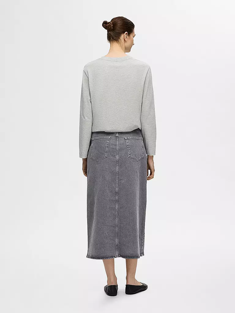 SELECTED FEMME Jeansrock SLFKRISTA hellgrau