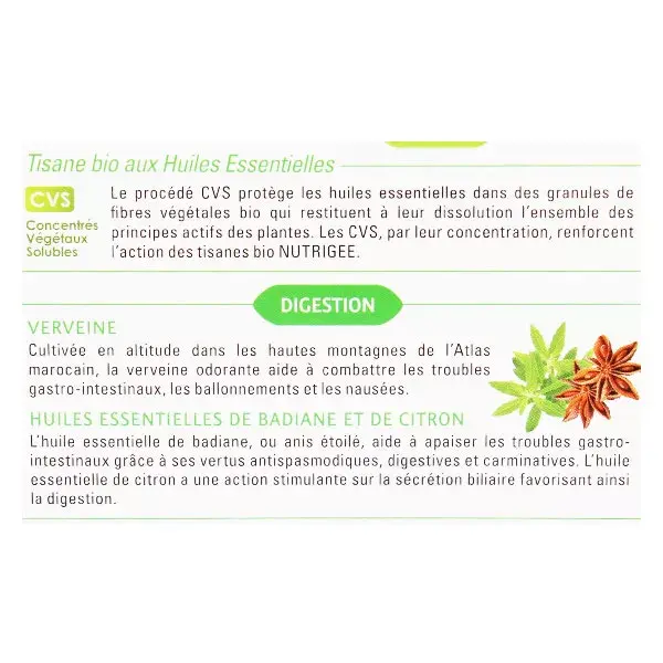 Nutrigée Infusion Bio Verveine de l'Atlas 20 sachets