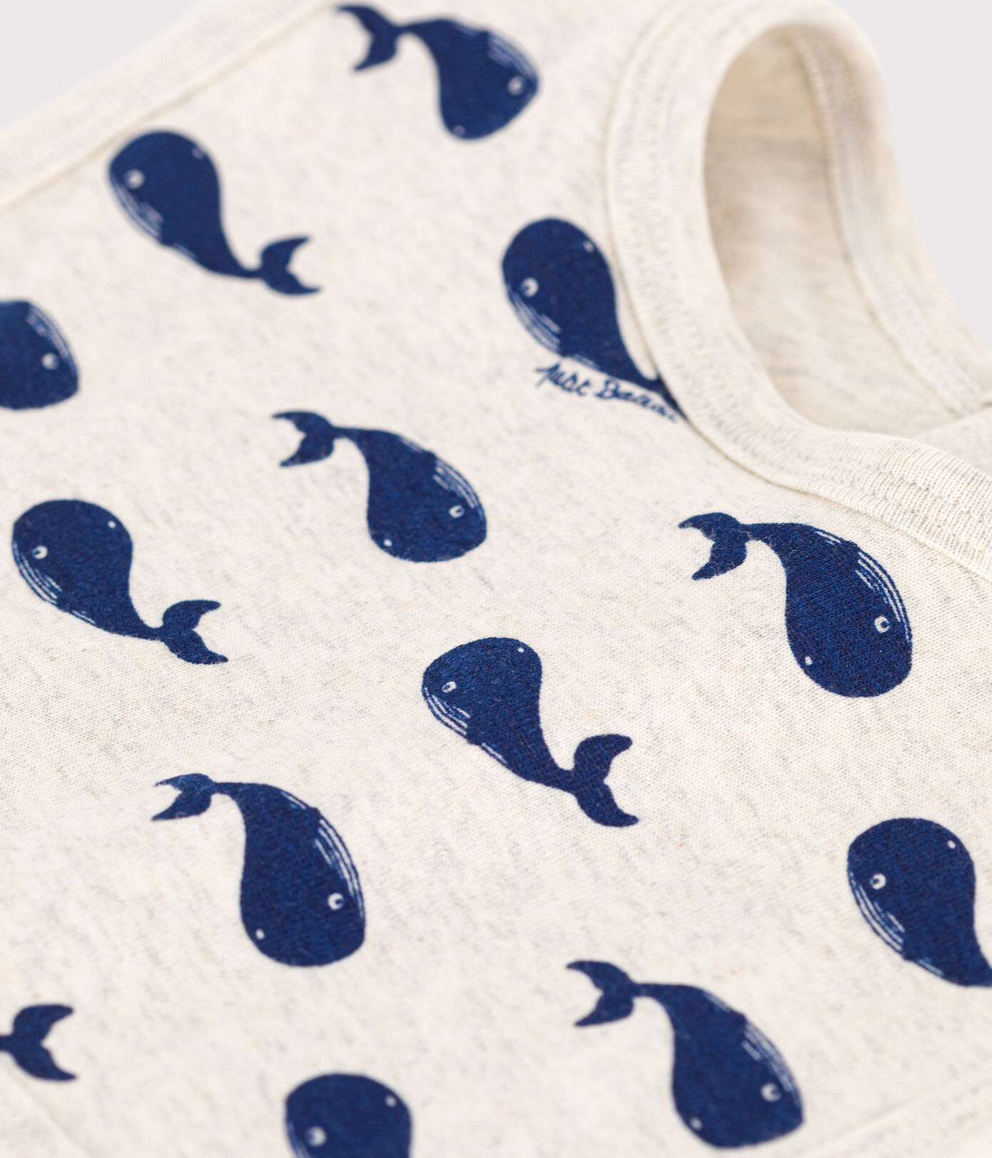 Bavoir unitaire baleines en coton