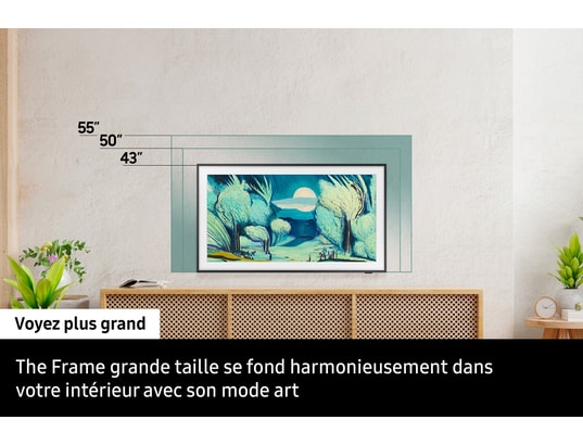 SAMSUNG - TV QLED 4K 138 cm TQ55LS03FA + VG-SCFA55WTCXC Blanc biseauté