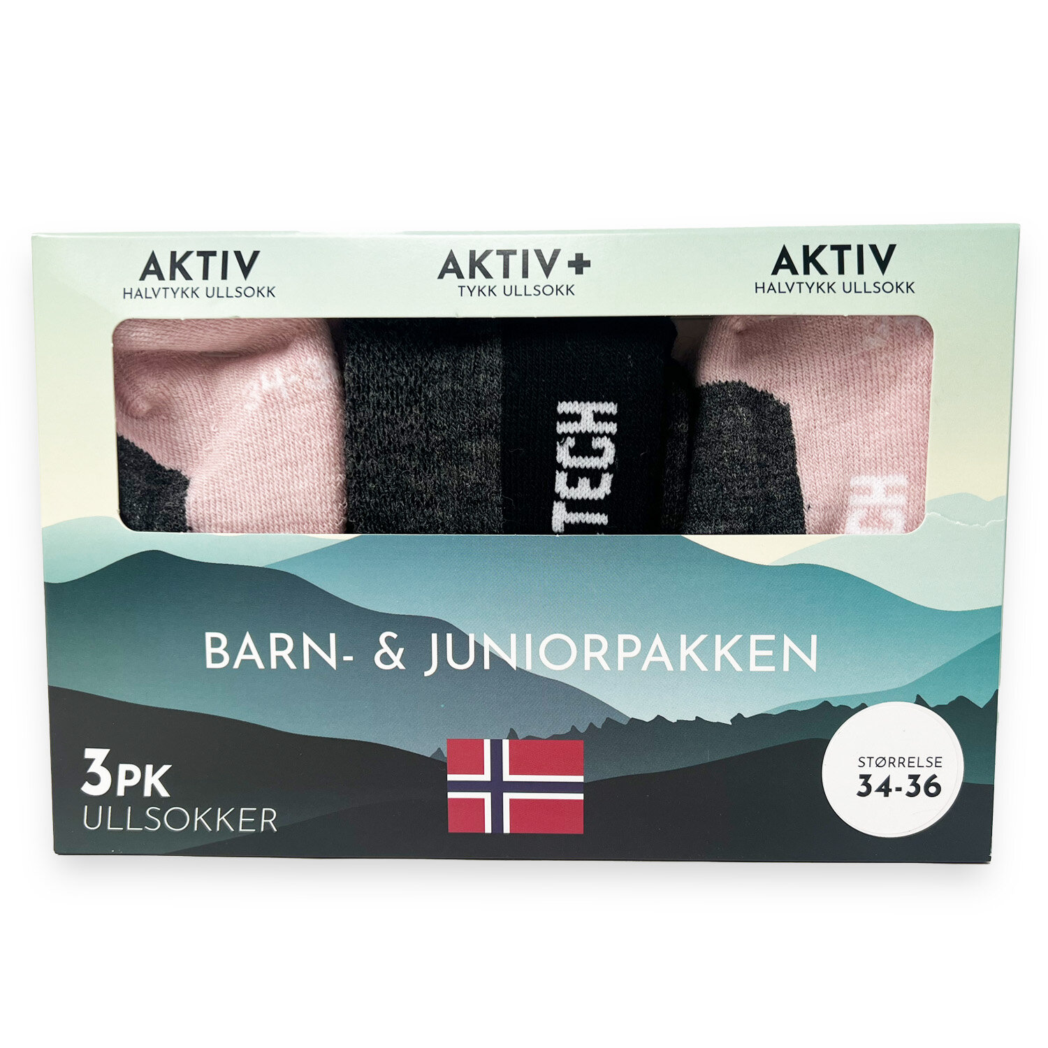 Wooltech Barn- & Juniorpakken<br> 3 pk. med myke ullsokker